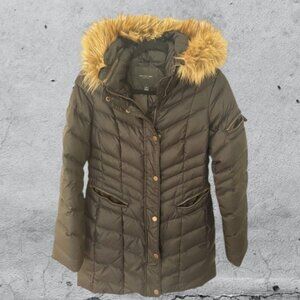 Marc New York Black Fur Trimmed hood Puffy Coat size XS